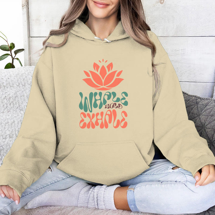 Olivenorma INHALE & EXHALE Lotus Yoga Meditation Fleece Sweater Unisex Long Sleeve Hoodies - image 13