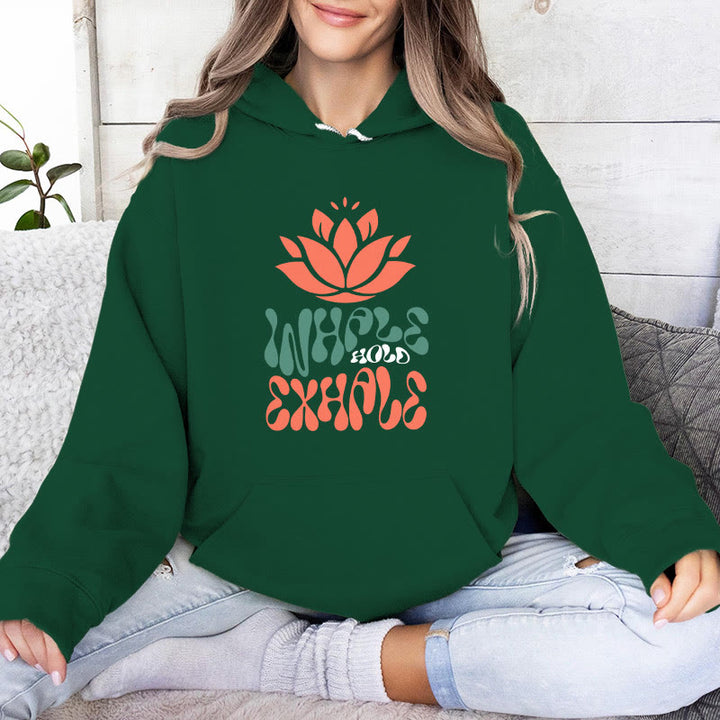 Olivenorma INHALE & EXHALE Lotus Yoga Meditation Fleece Sweater Unisex Long Sleeve Hoodies - image 1