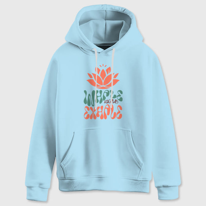 Olivenorma INHALE & EXHALE Lotus Yoga Meditation Fleece Sweater Unisex Long Sleeve Hoodies - Blue - 2XL - image 16