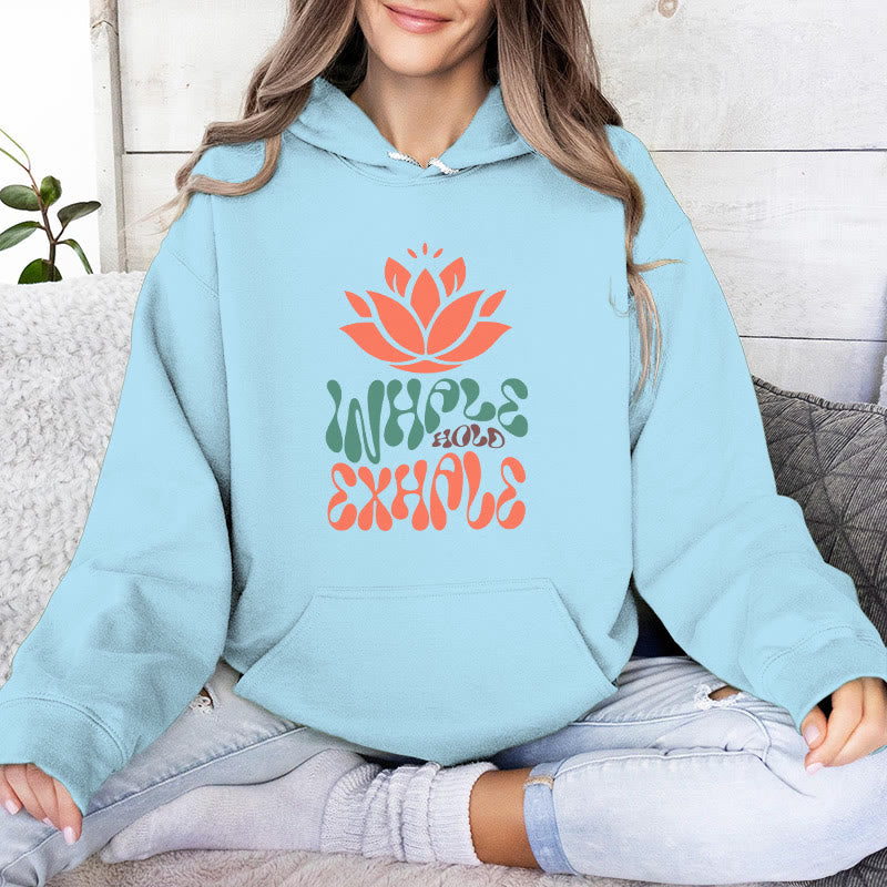 Olivenorma INHALE & EXHALE Lotus Yoga Meditation Fleece Sweater Unisex Long Sleeve Hoodies - Blue - 2XL - image 16