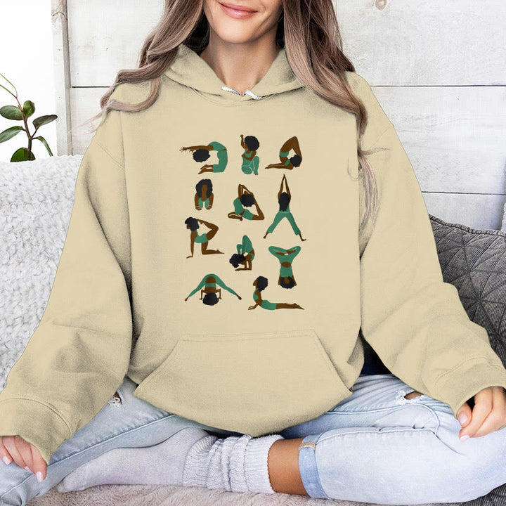 Olivenorma Yoga Poses Oversized Sweatshirts Outfits Fleece Sweaters Tops Hoodies - LightYellow - 2XL - image 12