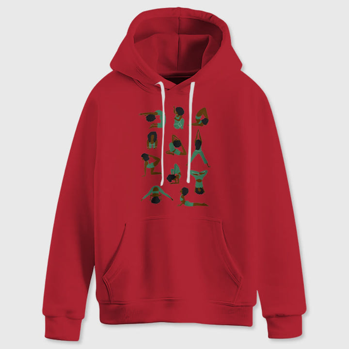 Olivenorma Yoga Poses Oversized Sweatshirts Outfits Fleece Sweaters Tops Hoodies - Red - 2XL - image 14