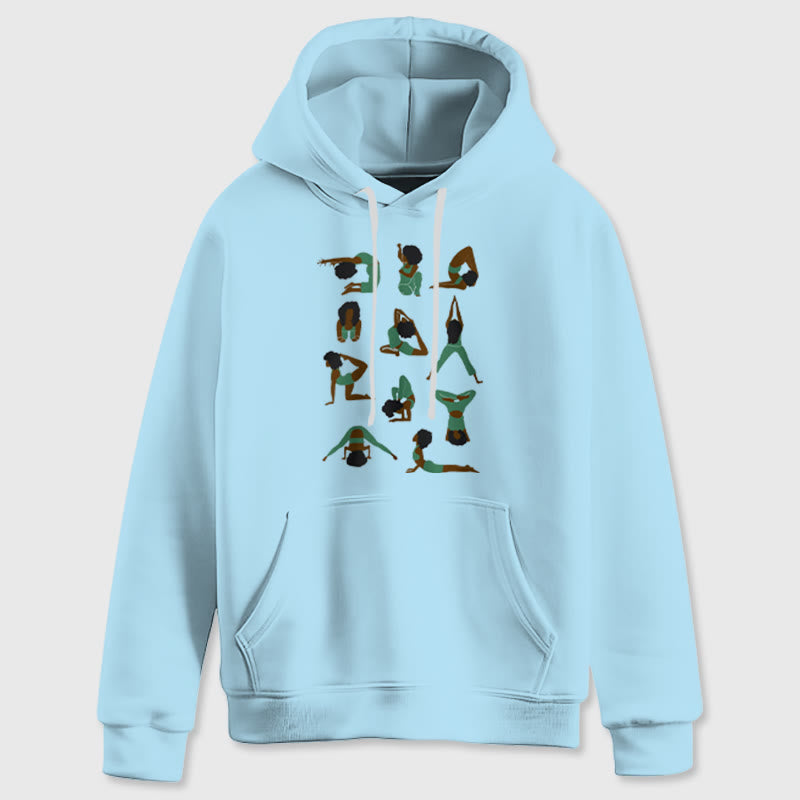 Olivenorma Yoga Poses Oversized Sweatshirts Outfits Fleece Sweaters Tops Hoodies - Blue - 2XL - image 3