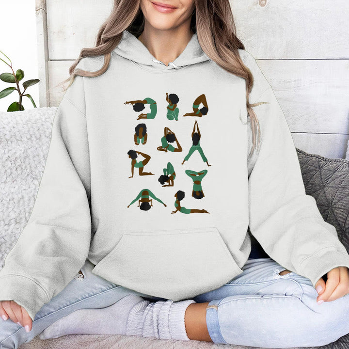 Olivenorma Yoga Poses Oversized Sweatshirts Outfits Fleece Sweaters Tops Hoodies - White - 2XL - image 6