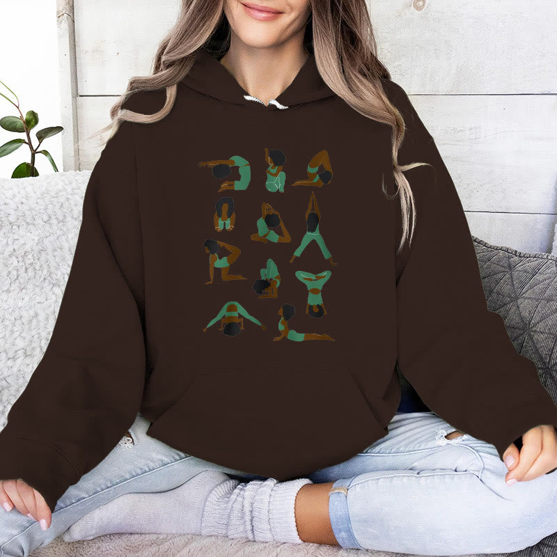 Olivenorma Yoga Poses Oversized Sweatshirts Outfits Fleece Sweaters Tops Hoodies - Brown - 2XL - image 10