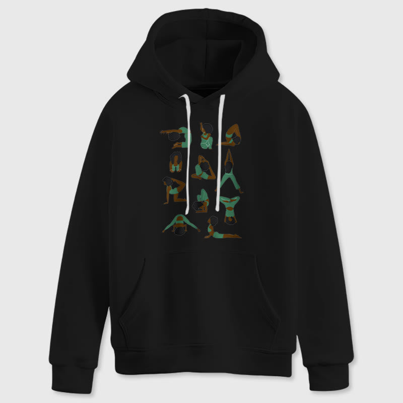 Olivenorma Yoga Poses Oversized Sweatshirts Outfits Fleece Sweaters Tops Hoodies - Black - 2XL - image 6