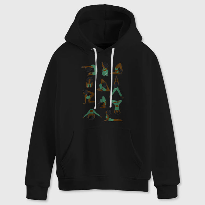 Olivenorma Yoga Poses Oversized Sweatshirts Outfits Fleece Sweaters Tops Hoodies - Black - 2XL - image 6
