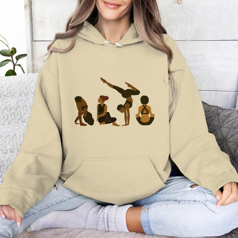 Olivenorma Black Woman Yoga Pose Sweaters Unisex Fitness Workout Meditation Fleece Hoodies - image 4