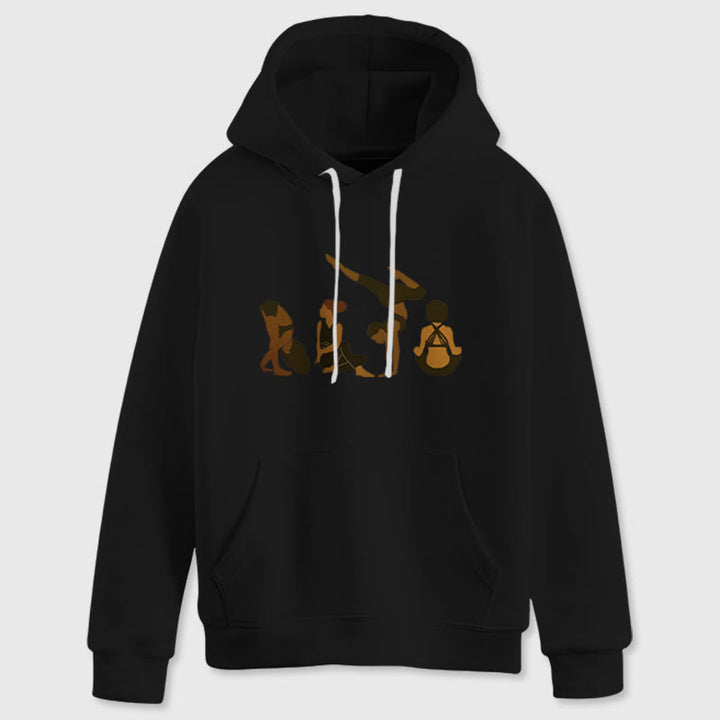 Olivenorma Black Woman Yoga Pose Sweaters Unisex Fitness Workout Meditation Fleece Hoodies - Black - 2XL - image 6