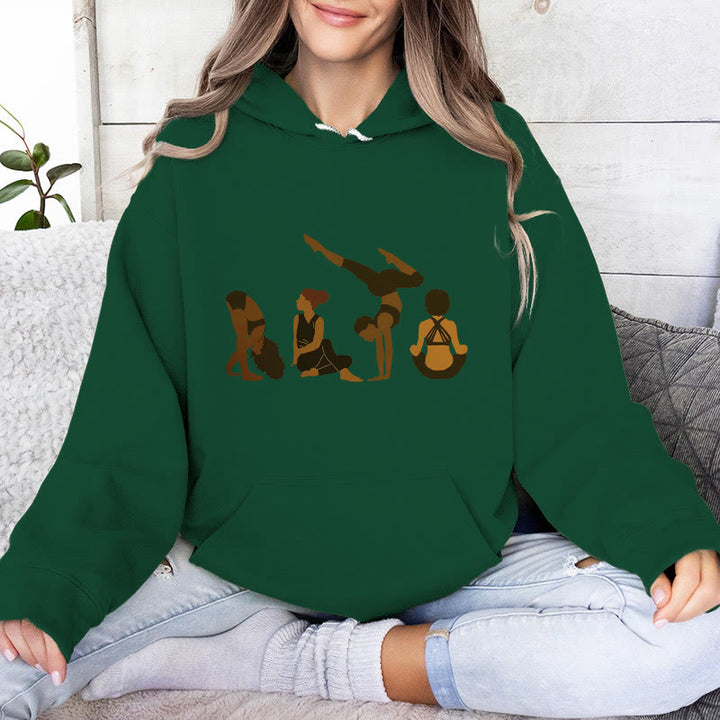 Olivenorma Black Woman Yoga Pose Sweaters Unisex Fitness Workout Meditation Fleece Hoodies - image 1