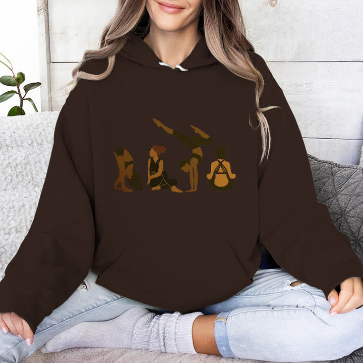 Olivenorma Black Woman Yoga Pose Sweaters Unisex Fitness Workout Meditation Fleece Hoodies - image 13