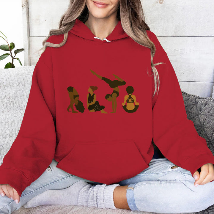 Olivenorma Black Woman Yoga Pose Sweaters Unisex Fitness Workout Meditation Fleece Hoodies - image 15