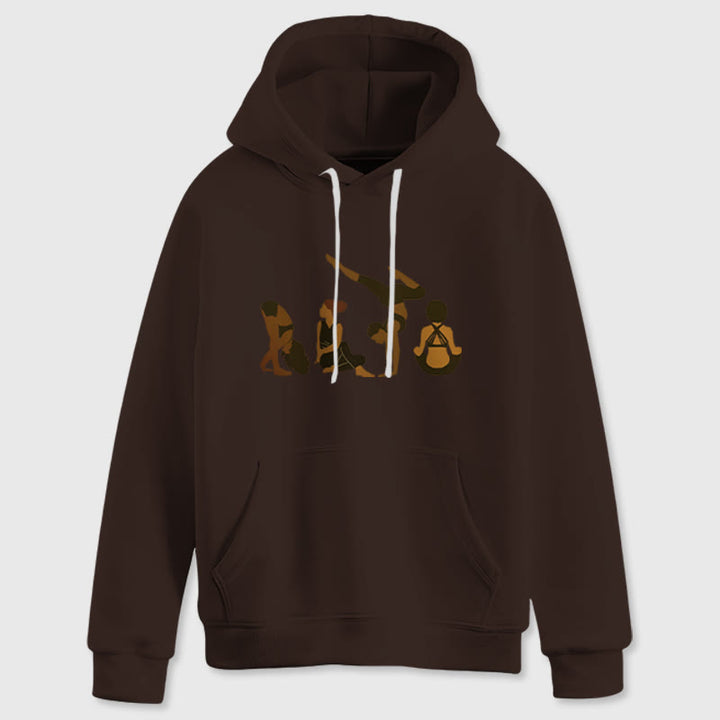 Olivenorma Black Woman Yoga Pose Sweaters Unisex Fitness Workout Meditation Fleece Hoodies - Brown - 2XL - image 12