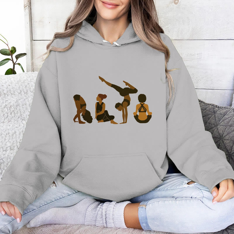 Olivenorma Black Woman Yoga Pose Sweaters Unisex Fitness Workout Meditation Fleece Hoodies - image 11