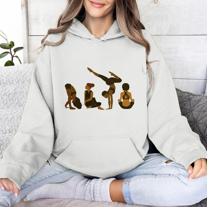 Olivenorma Black Woman Yoga Pose Sweaters Unisex Fitness Workout Meditation Fleece Hoodies - image 9