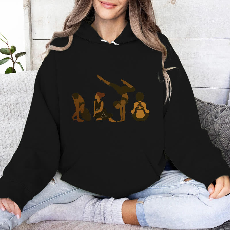 Olivenorma Black Woman Yoga Pose Sweaters Unisex Fitness Workout Meditation Fleece Hoodies - image 7