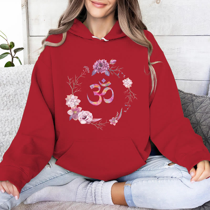 Olivenorma OM Symbol Flowers Inspirational Sweaters Fleece Top Casual Yoga Hoodies - image 14