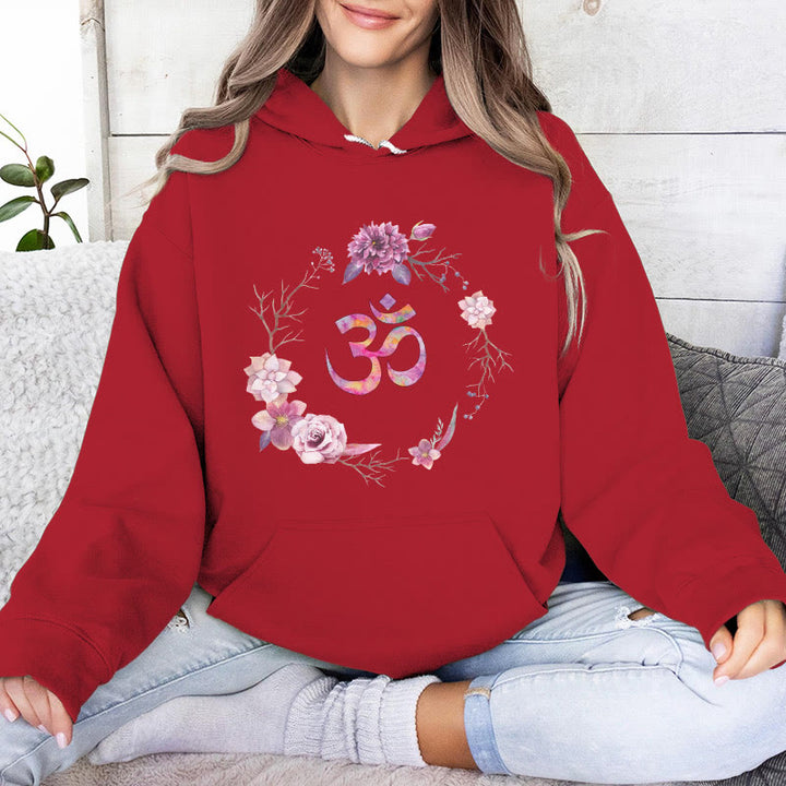 Olivenorma OM Symbol Flowers Inspirational Sweaters Fleece Top Casual Yoga Hoodies - image 14