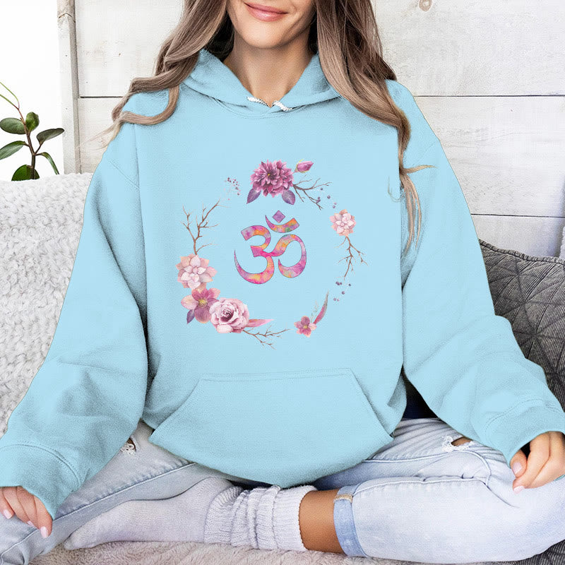 Olivenorma OM Symbol Flowers Inspirational Sweaters Fleece Top Casual Yoga Hoodies - image 18