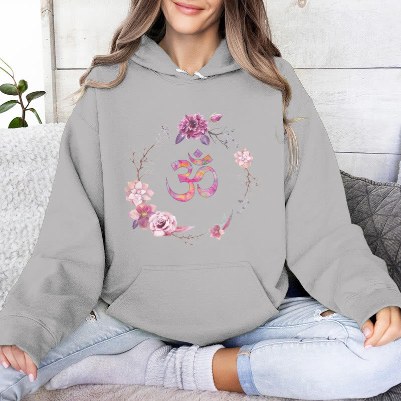 Olivenorma OM Symbol Flowers Inspirational Sweaters Fleece Top Casual Yoga Hoodies - image 10