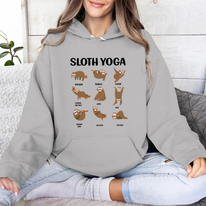 Olivenorma Funny Sloth Yoga Poses Meditation Yoga Sweatshirts Fleece Hoodies - image 11