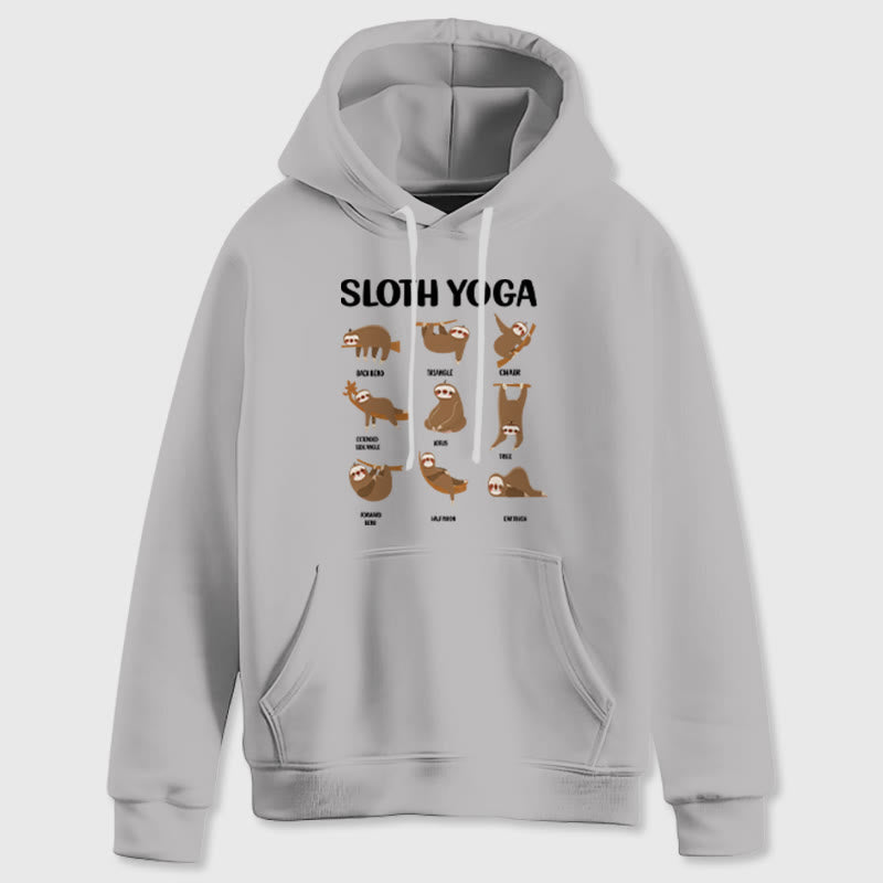 Olivenorma Funny Sloth Yoga Poses Meditation Yoga Sweatshirts Fleece Hoodies - Grey - 2XL - image 10