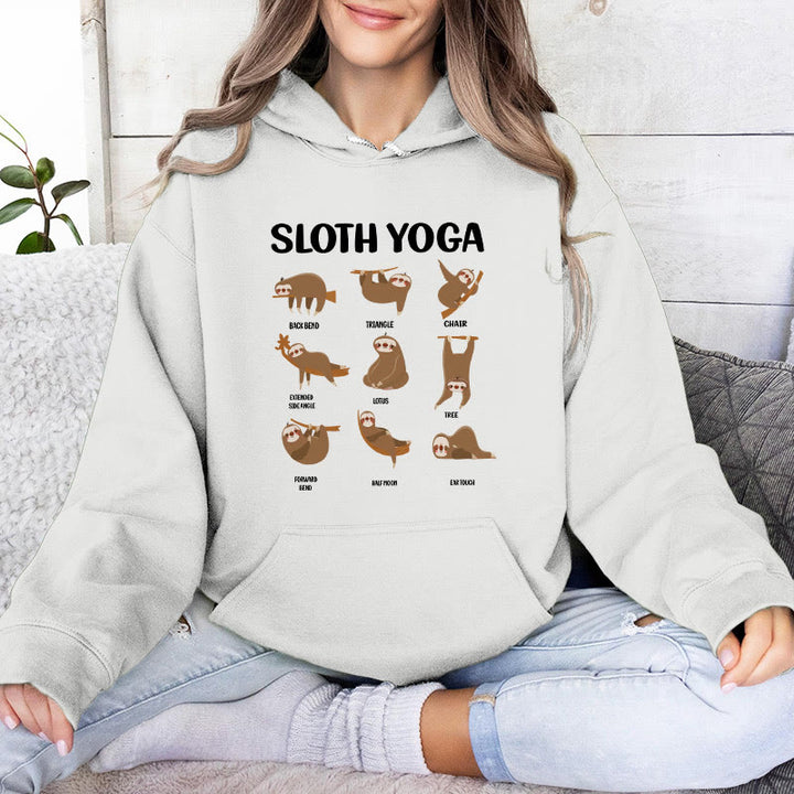 Olivenorma Funny Sloth Yoga Poses Meditation Yoga Sweatshirts Fleece Hoodies - image 9