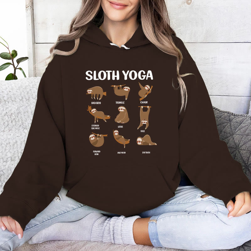 Olivenorma Funny Sloth Yoga Poses Meditation Yoga Sweatshirts Fleece Hoodies - image 13