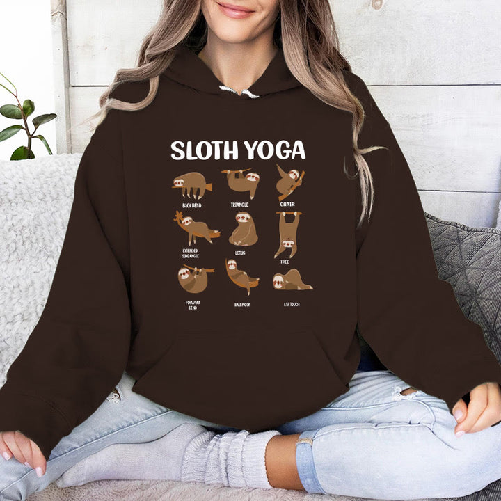 Olivenorma Funny Sloth Yoga Poses Meditation Yoga Sweatshirts Fleece Hoodies - image 13