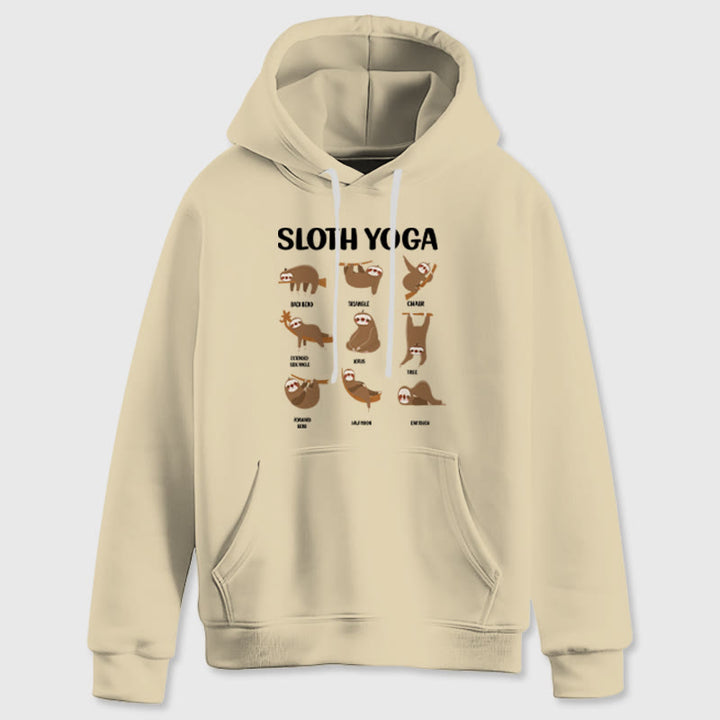 Olivenorma Funny Sloth Yoga Poses Meditation Yoga Sweatshirts Fleece Hoodies - LightYellow - 2XL - image 14