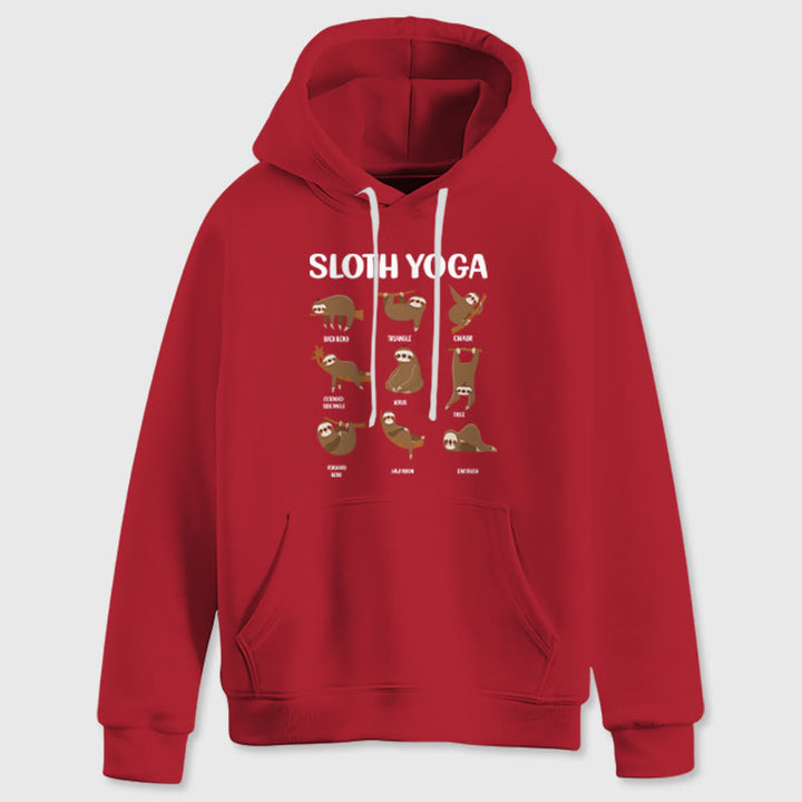 Olivenorma Funny Sloth Yoga Poses Meditation Yoga Sweatshirts Fleece Hoodies - Red - 2XL - image 16