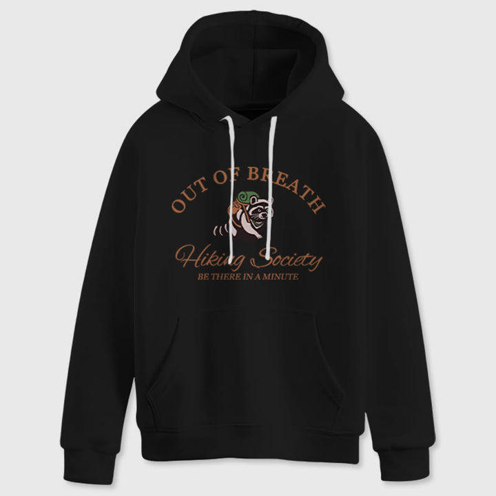 Olivenorma OUT OF BREATH Raccoon Healing Sweaters Unisex Fleece Tops Loose Fits Hoodies - Black - 2XL - image 6