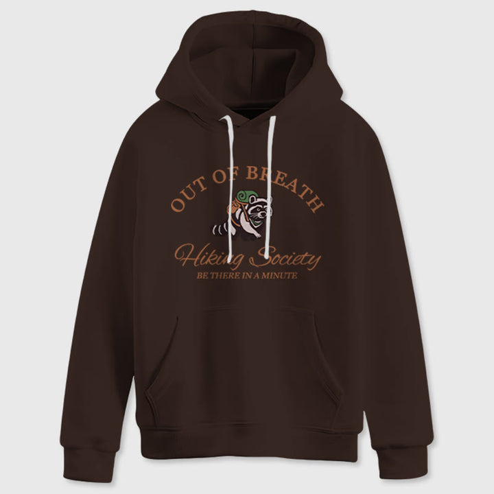Olivenorma OUT OF BREATH Raccoon Healing Sweaters Unisex Fleece Tops Loose Fits Hoodies - Brown - 2XL - image 10