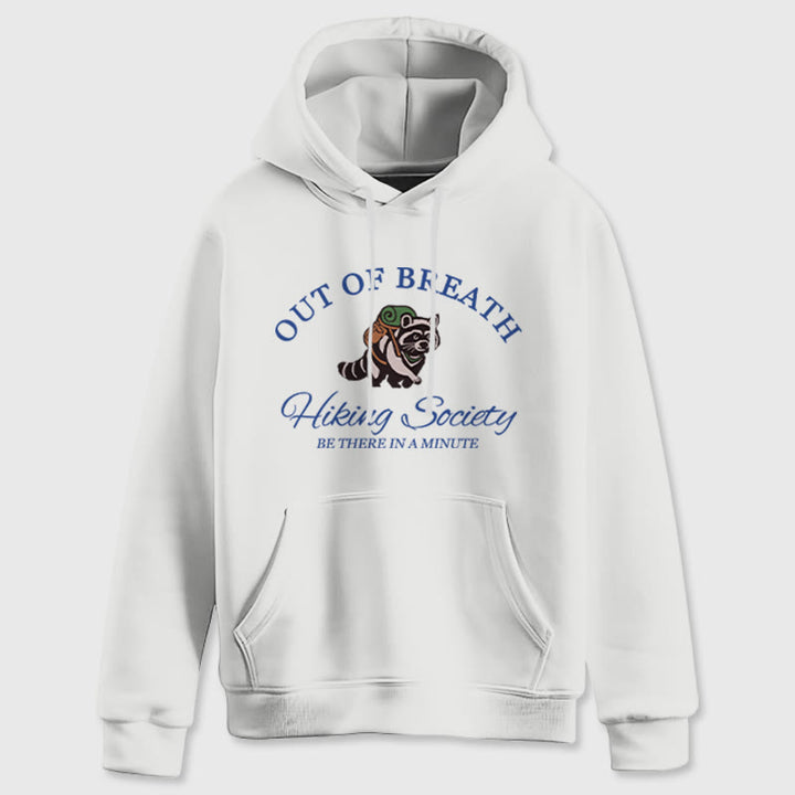 Olivenorma OUT OF BREATH Raccoon Healing Sweaters Unisex Fleece Tops Loose Fits Hoodies - White - 2XL - image 8