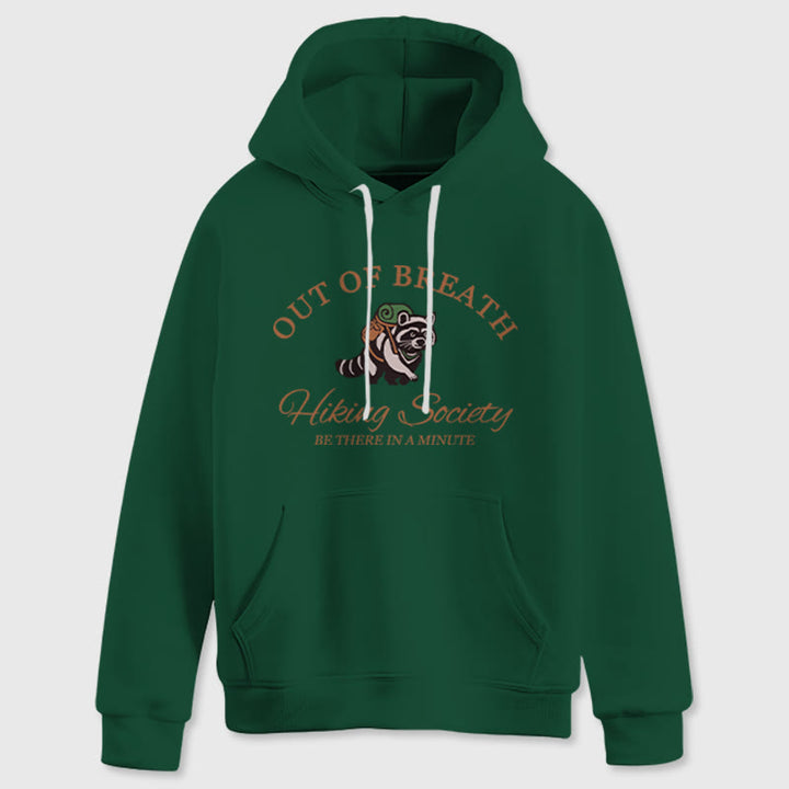 Olivenorma OUT OF BREATH Raccoon Healing Sweaters Unisex Fleece Tops Loose Fits Hoodies - Green - 2XL - image 0