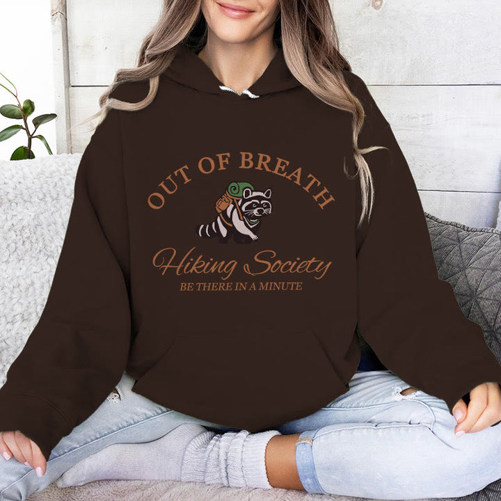 Olivenorma OUT OF BREATH Raccoon Healing Sweaters Unisex Fleece Tops Loose Fits Hoodies - image 11