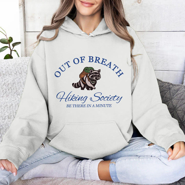Olivenorma OUT OF BREATH Raccoon Healing Sweaters Unisex Fleece Tops Loose Fits Hoodies - image 9