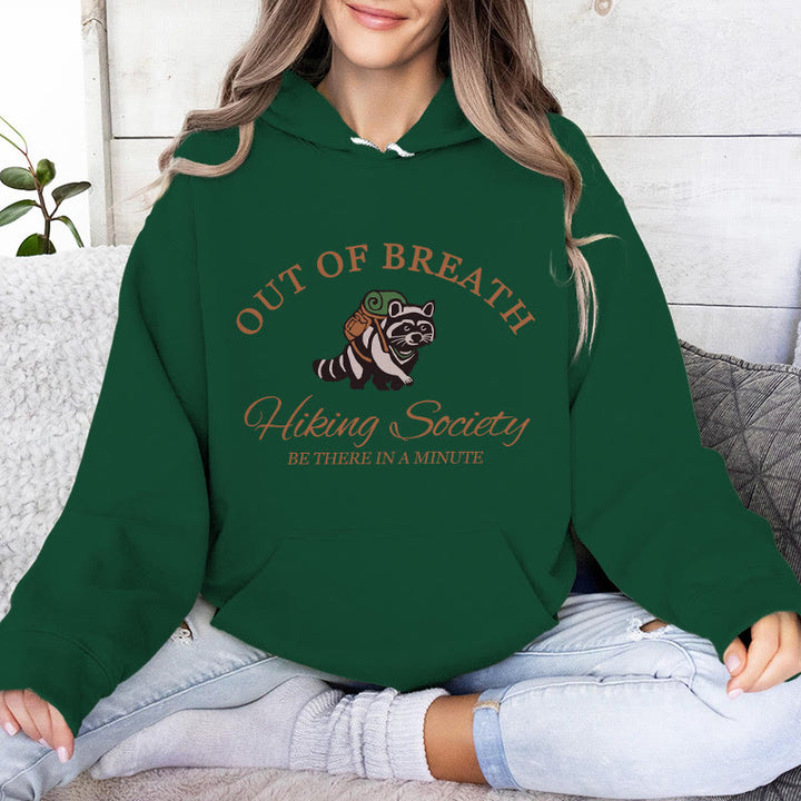 Olivenorma OUT OF BREATH Raccoon Healing Sweaters Unisex Fleece Tops Loose Fits Hoodies - Green - 2XL - image 14