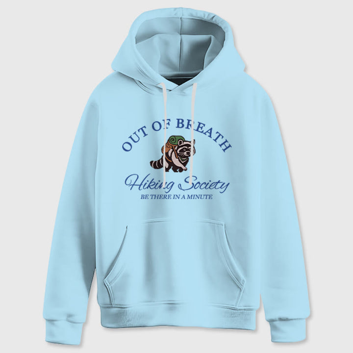 Olivenorma OUT OF BREATH Raccoon Healing Sweaters Unisex Fleece Tops Loose Fits Hoodies - Blue - 2XL - image 16