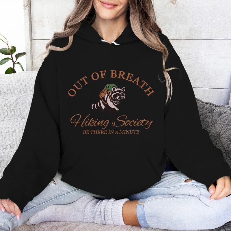 Olivenorma OUT OF BREATH Raccoon Healing Sweaters Unisex Fleece Tops Loose Fits Hoodies - image 7