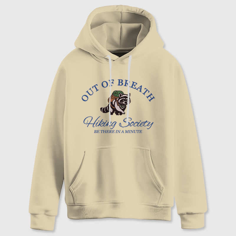 Olivenorma OUT OF BREATH Raccoon Healing Sweaters Unisex Fleece Tops Loose Fits Hoodies - LightYellow - 2XL - image 12