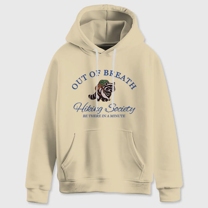 Olivenorma OUT OF BREATH Raccoon Healing Sweaters Unisex Fleece Tops Loose Fits Hoodies - LightYellow - 2XL - image 12