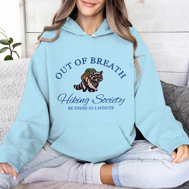 Olivenorma OUT OF BREATH Raccoon Healing Sweaters Unisex Fleece Tops Loose Fits Hoodies - Blue - 2XL - image 16