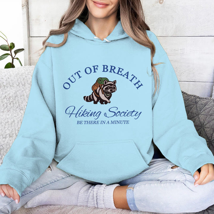Olivenorma OUT OF BREATH Raccoon Healing Sweaters Unisex Fleece Tops Loose Fits Hoodies - Blue - 2XL - image 16
