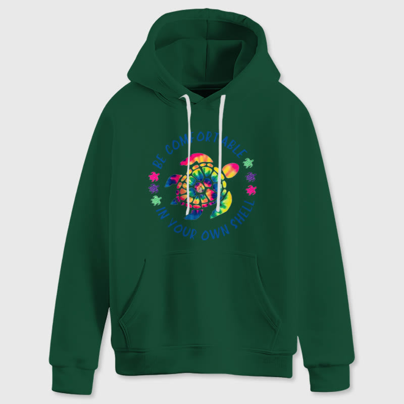Olivenorma "BE COMFORTABLE IN YOUR OUR SHELL" Sea turtle Spiritual Hooded Sweaters Fleece Hoodies - Green - 2XL - image 16