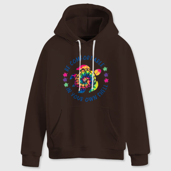 Olivenorma "BE COMFORTABLE IN YOUR OUR SHELL" Sea turtle Spiritual Hooded Sweaters Fleece Hoodies - Brown - 2XL - image 10