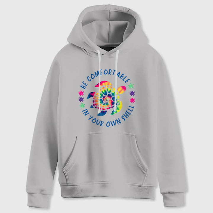Olivenorma "BE COMFORTABLE IN YOUR OUR SHELL" Sea turtle Spiritual Hooded Sweaters Fleece Hoodies - Grey - 2XL - image 8