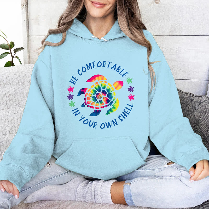 Olivenorma "BE COMFORTABLE IN YOUR OUR SHELL" Sea turtle Spiritual Hooded Sweaters Fleece Hoodies - Blue - 2XL - image 16
