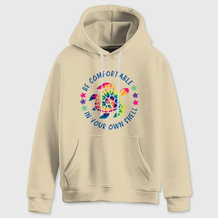 Olivenorma "BE COMFORTABLE IN YOUR OUR SHELL" Sea turtle Spiritual Hooded Sweaters Fleece Hoodies - LightYellow - 2XL - image 12