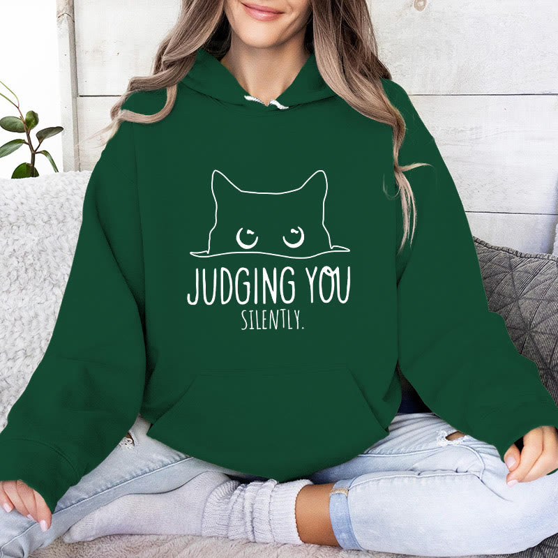 Olivenorma JUDGING YOU SILENTLY Cute Kitten Loose Fit Sweatshirts Women Men Hoodies - image 17